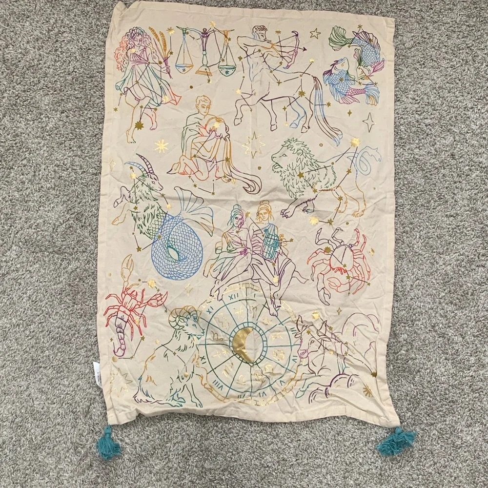 Anthropologie Zodiac Graphics Tapestry Wall Hanging